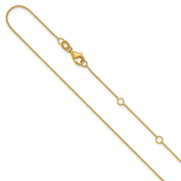 Leslie's 14k Yellow Gold .9mm Round Cable 1in+1in Adjustable Chain Trenton Jewelers Ltd. Trenton, MI