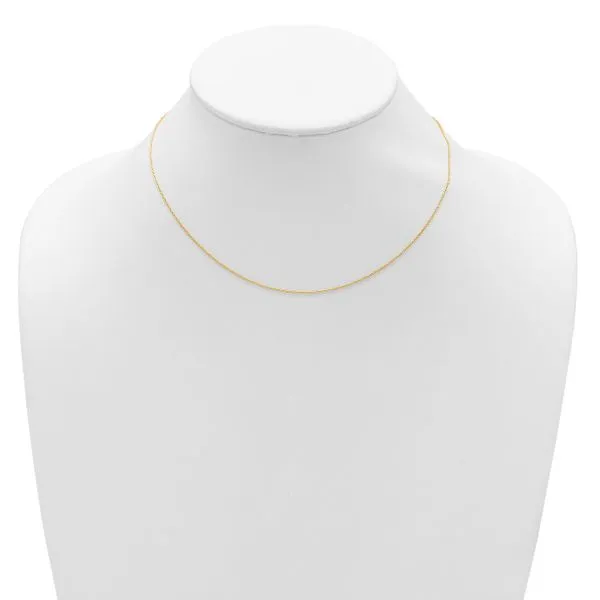 Leslie's 14k Yellow Gold .9mm Round Cable 1in+1in Adjustable Chain Image 3 Delfine's Jewelry Charleston, WV