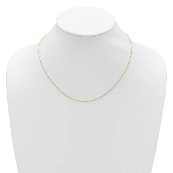 Leslie's 14k Yellow Gold .9mm Round Cable 1in+1in Adjustable Chain Image 4 Valentine's Fine Jewelry Dallas, PA