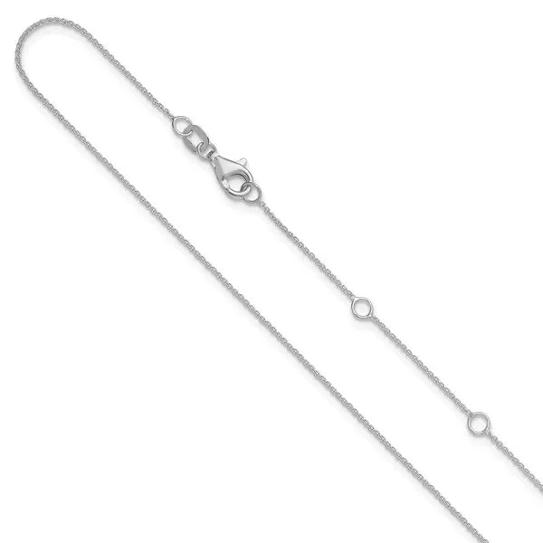 Leslie's 14k White Gold .9mm Round Cable 1in+1in Adjustable Chain Thomas A. Davis Jewelers Holland, MI