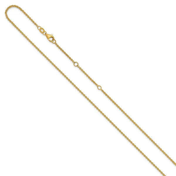 Leslie's 14k Yellow Gold 1.6mm Round Cable 1in+1in Adjustable Chain Image 2 Albert's Jewelers Kingsland, GA