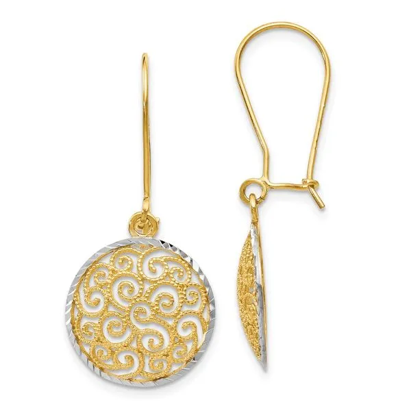 Leslie's 14K Two-tone Filigree Dangle Earrings similar item image