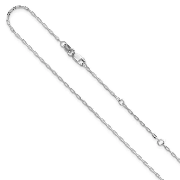 Leslie's 14K White Gold 1.3mm Flat Cable 1in+1in Adjustable Chain Jerald Jewelers Latrobe, PA