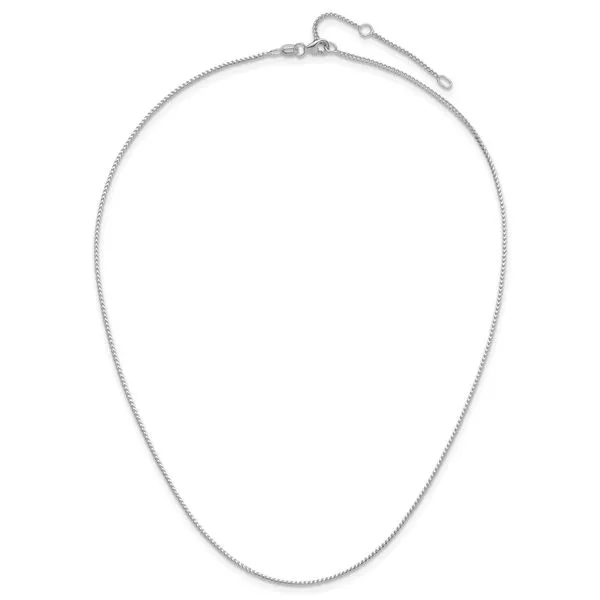Leslie's 14K White Gold 2.0mm Flat Cable 1in+1in Adjustable Chain Image 4 Gaines Jewelry FLINT, MI