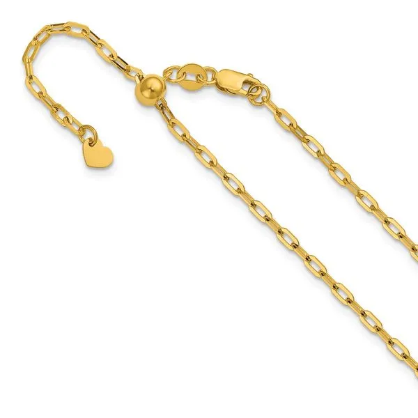 Leslie's 14K Adjustable 2mm Flat Cable Chain Trenton Jewelers Ltd. Trenton, MI