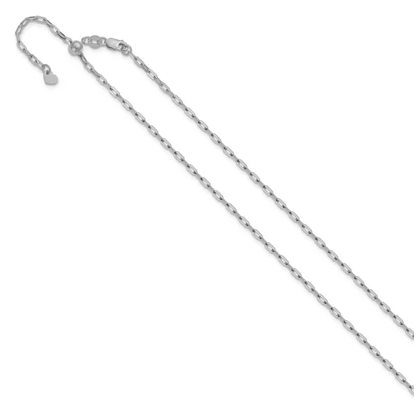 Leslie's 14K White Gold Adjustable 2mm Flat Cable Chain Image 2 Grayson & Co. Jewelers Iron Mountain, MI