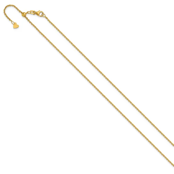 Leslie's 14K Adjustable  1.4mm D/C Cable Chain Image 2 Jim's Jewelers Tyler, TX