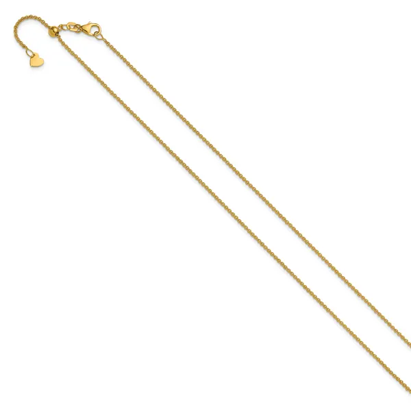Leslie's 14K Adjustable 1.4mm Round Cable Chain Image 2 Albert's Jewelers Kingsland, GA