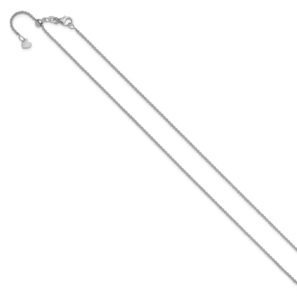 Leslie's 14K White Gold Adjustable 1.4mm Round Cable Chain Image 2 Grayson & Co. Jewelers Iron Mountain, MI