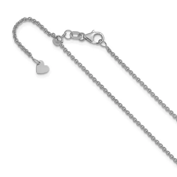 Leslie's 14K White Gold Adjustable 1.65mm Round Cable Chain Jerald Jewelers Latrobe, PA