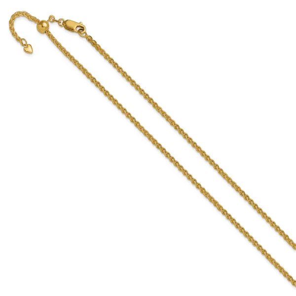 Leslie's 14K Adjustable 2.5mm Semi-solid Spiga Chain Image 2 Trenton Jewelers Ltd. Trenton, MI