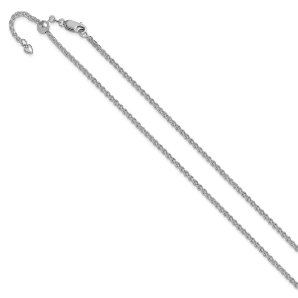 Leslie's 14K White Gold Adjustable 2.5mm Semi-solid Spiga Chain Image 2 Gaines Jewelry FLINT, MI