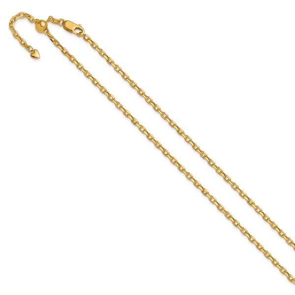 Leslie's 14K Adjustable 2.75mm Semi-Solid D/C Cable Chain Image 2 Boyd Jewelers Wesley Chapel, FL