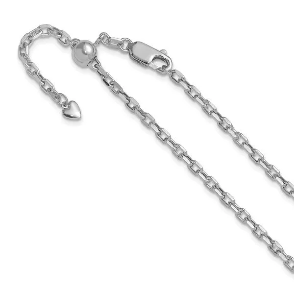 Leslie's 14K White Gold Adjustable 2.75mm Semi-Solid D/C Cable Chain J. West Jewelers Round Rock, TX
