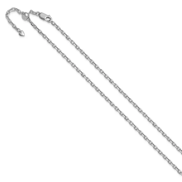 Leslie's 14K White Gold Adjustable 2.75mm Semi-Solid D/C Cable Chain Image 2 Jewelry Design Studio Jensen Beach, FL