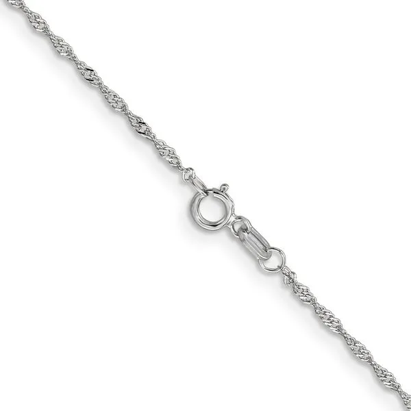 Leslie's 14K White Gold 1mm Singapore with Lobster Clasp Chain Image 3 Spencer's Jewelers Athens, GA