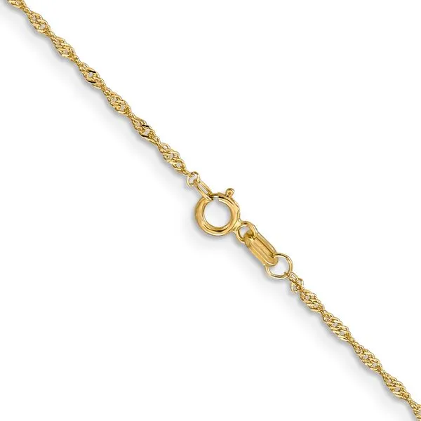 Leslie's 14K 1mm Singapore with Lobster Clasp Chain Image 3 Albert's Jewelers Kingsland, GA