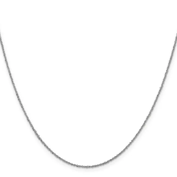 Leslie's 14K White Gold 1mm Sparkle Singapore Chain Image 2 Spencer's Jewelers Athens, GA