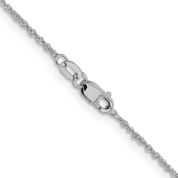 Leslie's 14K White Gold 1mm Sparkle Singapore Chain Image 3 Spencer's Jewelers Athens, GA