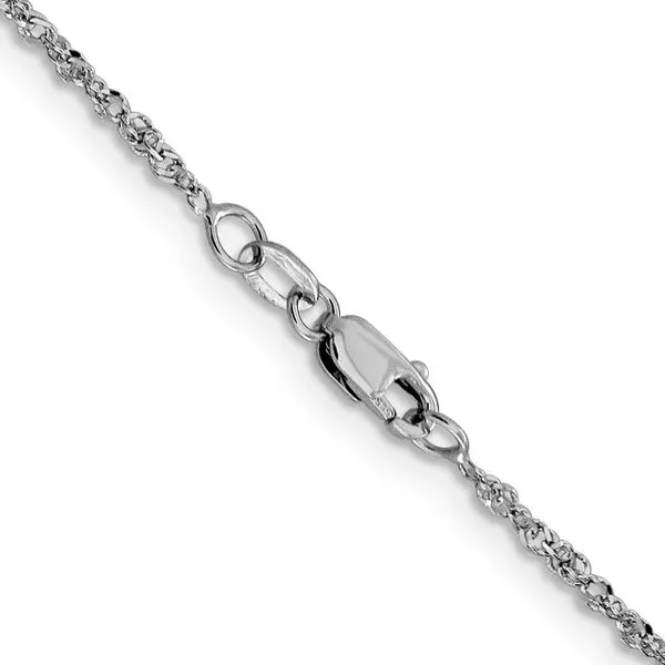 Leslie's 14K White Gold 1.6mm Sparkle Singapore Chain Image 3 Jewelry Design Studio Jensen Beach, FL