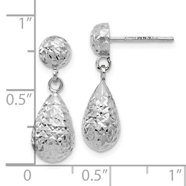 Leslie's 14K White Gold D/C Post Dangle Earrings Image 3 Spencer's Jewelers Athens, GA