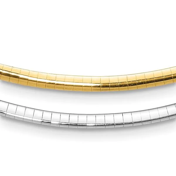 Leslie's 14K 3mm Two-tone Reversible Omega Necklace Johnson Jewellers Lindsay, ON
