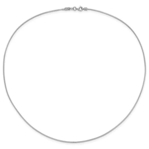 Leslie's 14K White Gold 1MM Round Detachable clasp Omega Necklace Image 3 Diamond Design Jewelers Somerset, KY
