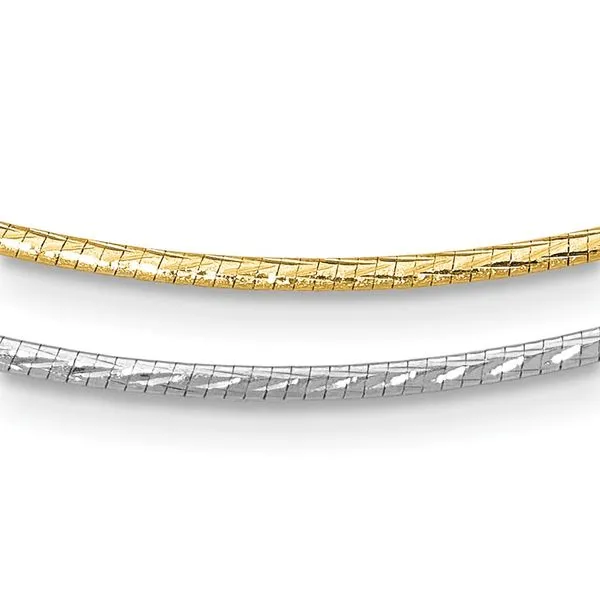 Leslie's 14K White Gold w/Rhodium Reversible Adj. Omega Necklace Diamond Design Jewelers Somerset, KY