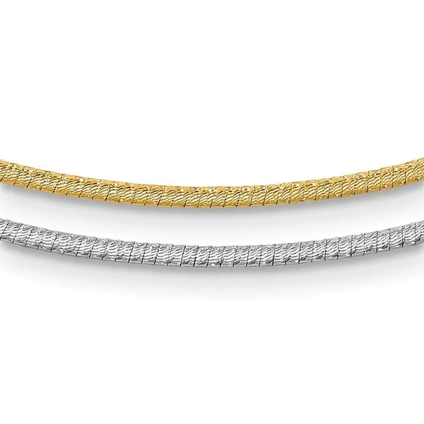 Leslie's 14K Two-tone D/C Reversible 2mm Adjustable Omega Necklace Jewelry Design Studio Jensen Beach, FL