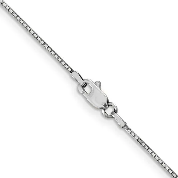 Leslie's 14K White Gold .9mm Box Chain Image 3 S&E Jewelers Depew, NY