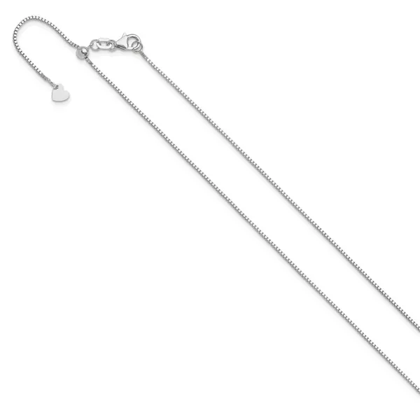Leslie's 14K White Gold Adjustable .9mm Box Chain Image 2 Diamond Design Jewelers Somerset, KY