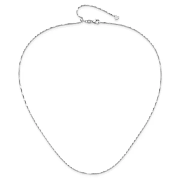 Leslie's 14K White Gold Adjustable .9mm Box Chain Image 4 Diamond Design Jewelers Somerset, KY