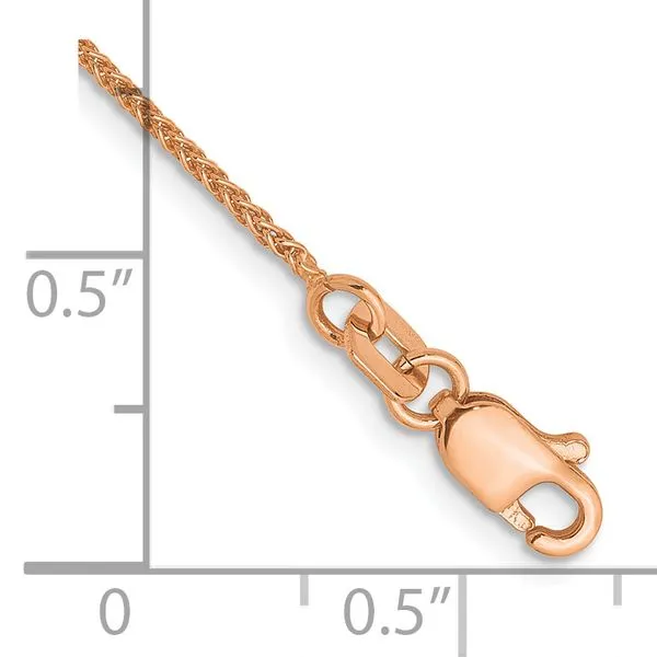 Leslie's 14K Rose Gold 1.0mm Spiga Chain Anklet Image 2 Arlene's Fine Jewelry Vidalia, GA