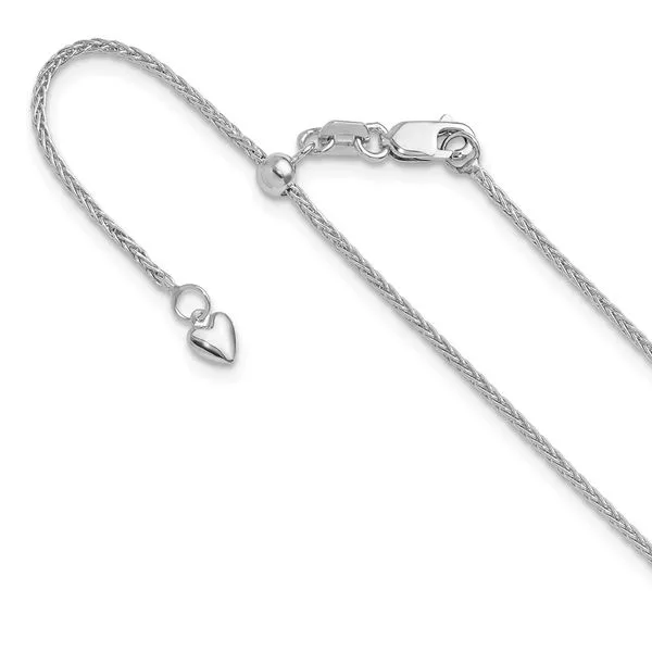 Leslie's 14K White Gold Adjustable 1.4mm Wheat Chain Johnson Jewellers Lindsay, ON