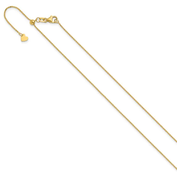 Leslie's 14K Adjustable 1.2mm Flat Cable Chain Image 2 Arlene's Fine Jewelry Vidalia, GA