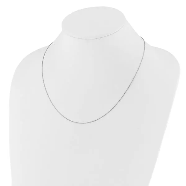 Leslie's 14K White Gold Adjustable 1.2mm Flat Cable Chain Image 3 Diamond Design Jewelers Somerset, KY