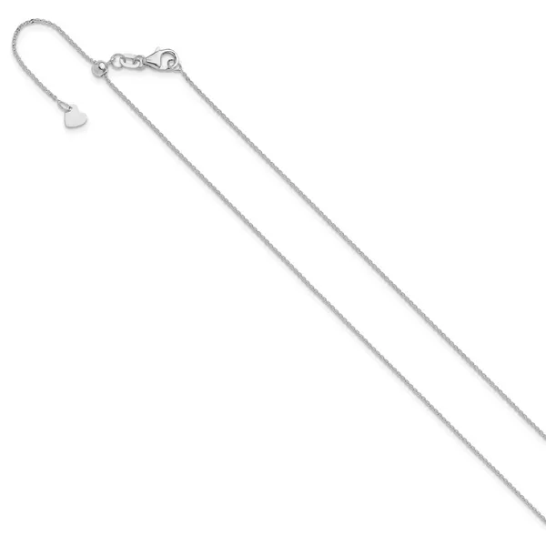 Leslie's 14K White Gold Adjustable 1.2mm Flat Cable Chain Image 2 Diamond Design Jewelers Somerset, KY