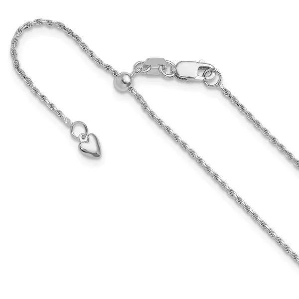 Leslie's 14K White Gold Adjustable 1.2mm D/C Rope Chain Johnson Jewellers Lindsay, ON