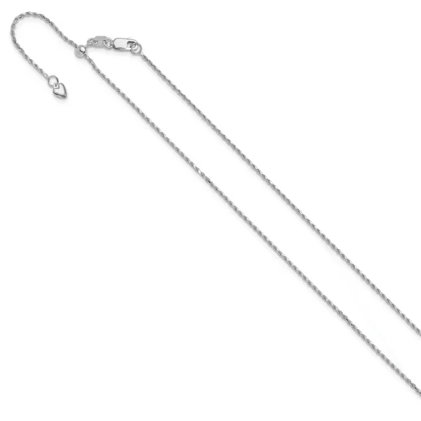 Leslie's 14K White Gold Adjustable 1.2mm D/C Rope Chain Image 2 Johnson Jewellers Lindsay, ON