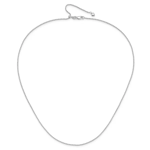 Leslie's 14K White Gold Adjustable 1.2mm D/C Rope Chain Image 4 Johnson Jewellers Lindsay, ON