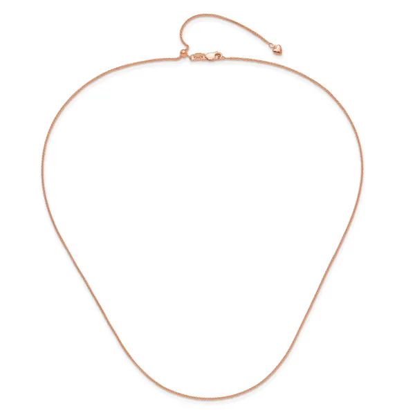 Leslie's 14K Rose Gold Adjustable 1mm Wheat Chain Image 4 Diamond Design Jewelers Somerset, KY