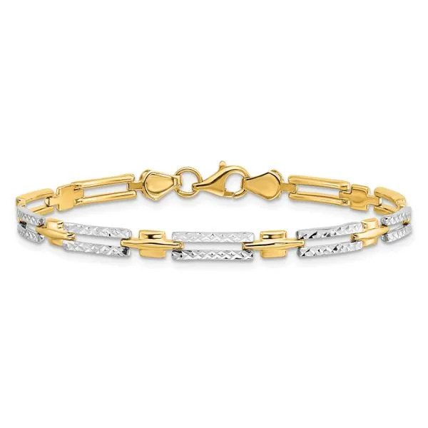 Leslie's 14K w/Rhodium D/C Bracelet Image 3 Diamond Design Jewelers Somerset, KY
