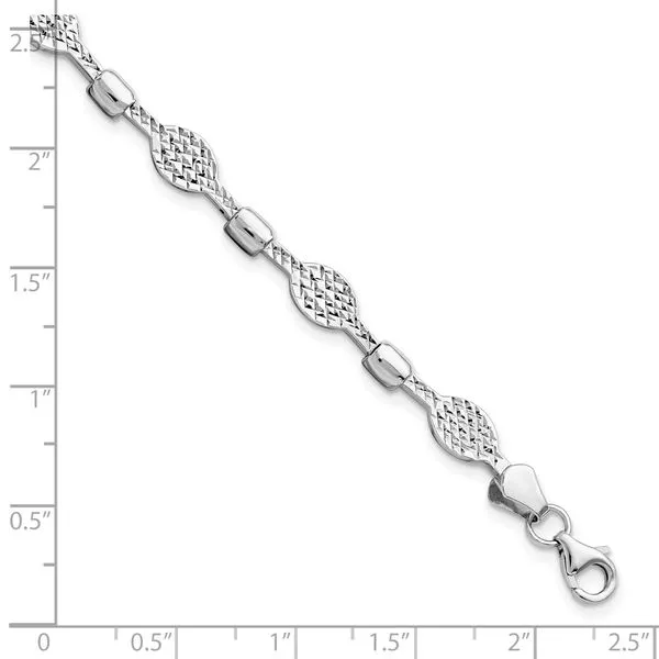 Leslie's 14K White Gold Diamond-Cut Bracelet Image 4 Jewelry Design Studio Jensen Beach, FL