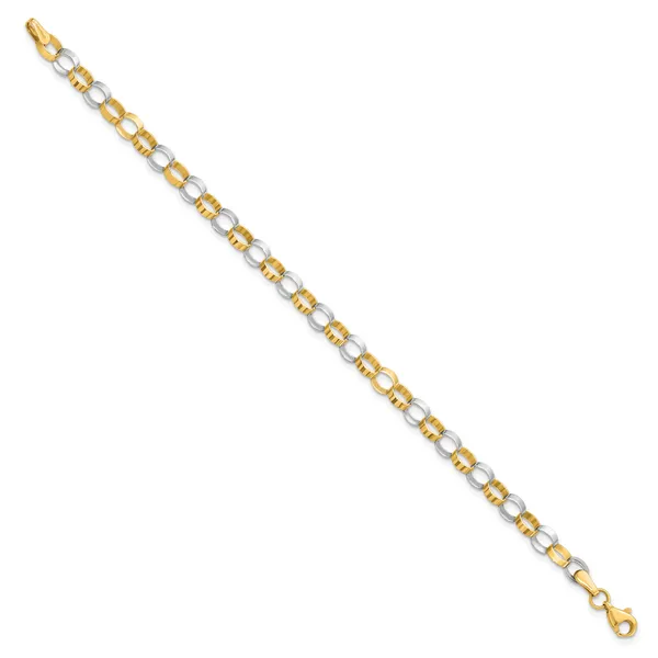 Leslie's 14K Two-Tone Polished Bracelet Image 2 Johnson Jewellers Lindsay, ON