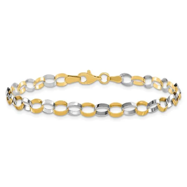 Leslie's 14K Two-Tone Polished Bracelet Image 3 Johnson Jewellers Lindsay, ON