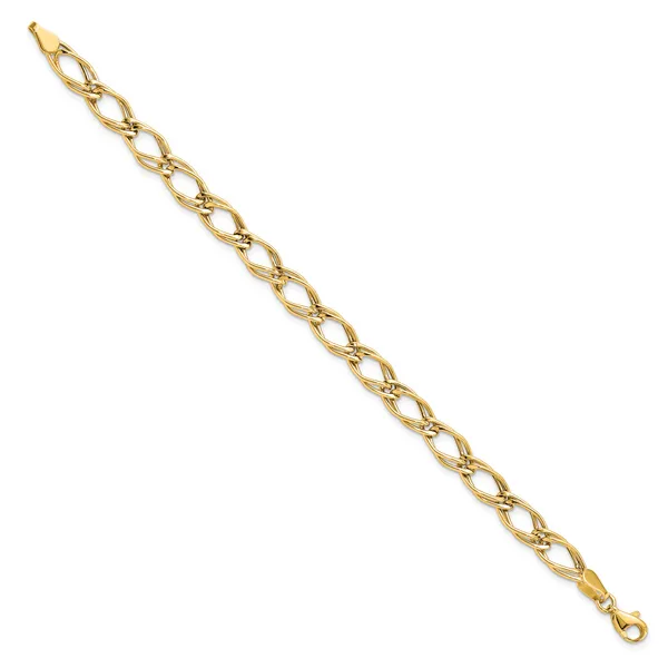 Leslie's 14K Yellow Gold Fancy Link Bracelet Image 2 Mitchell's Jewelry Norman, OK