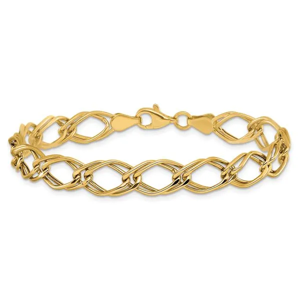 Leslie's 14K Yellow Gold Fancy Link Bracelet Image 3 Mitchell's Jewelry Norman, OK