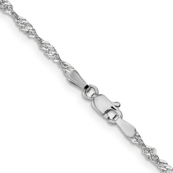 Leslie's 14K White Gold 1.9mm Singapore Chain Image 3 Johnson Jewellers Lindsay, ON