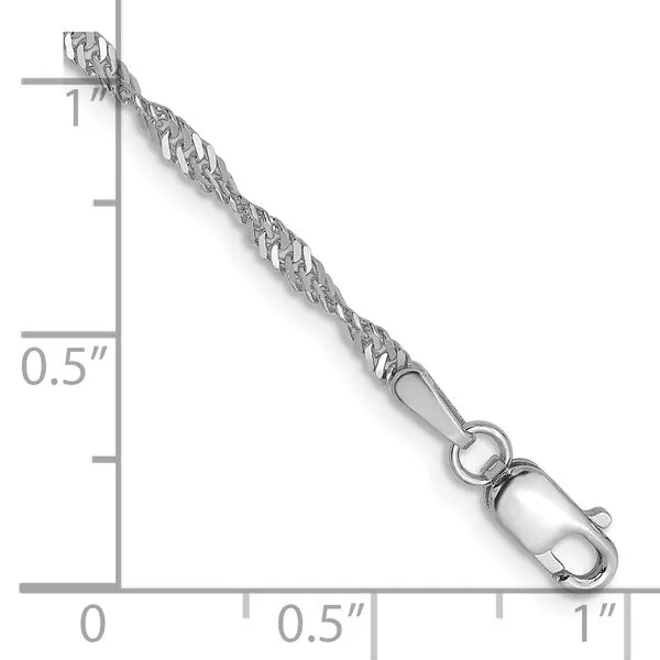 Leslie's 14K White Gold 1.9mm Singapore Chain Image 2 Diamond Design Jewelers Somerset, KY