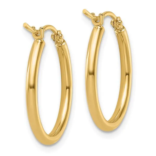 Leslie's 14K 2x20mm Polished Hoop Earrings Image 4 Jewelry Design Studio Jensen Beach, FL